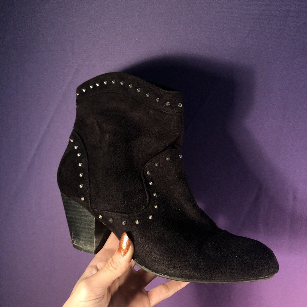 Spiked heeled ankle booties